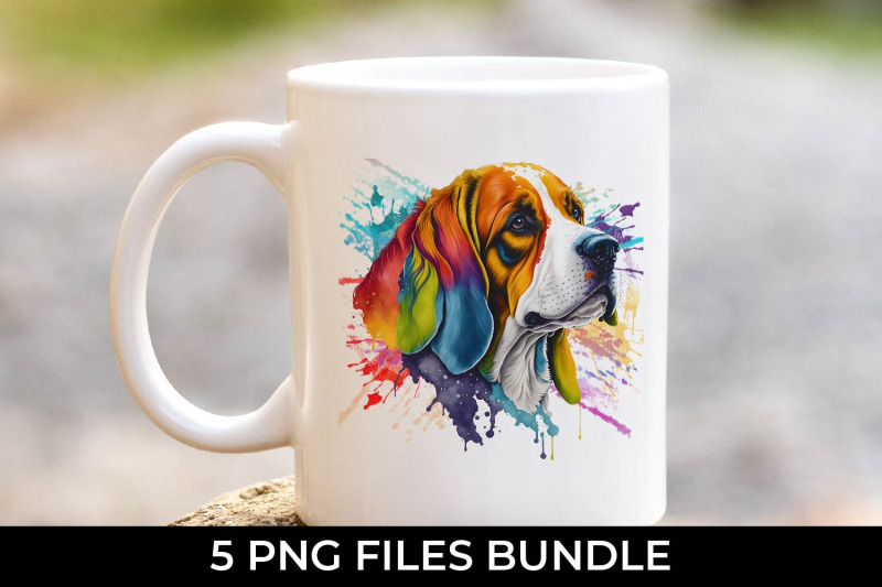 rainbow-beagle-dog-watercolor-bundle