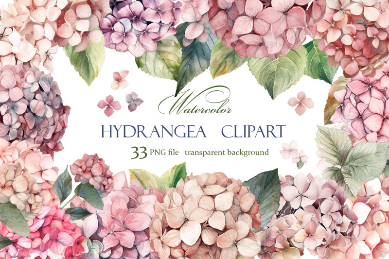 hydrangea-clipart-watercolor-floral-clipart