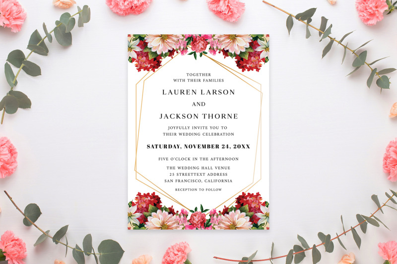 red-and-pink-flowers-wedding-invitation