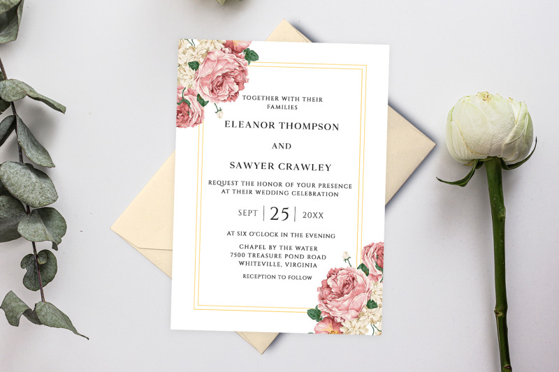elegant-pink-rose-floral-wedding-invitation