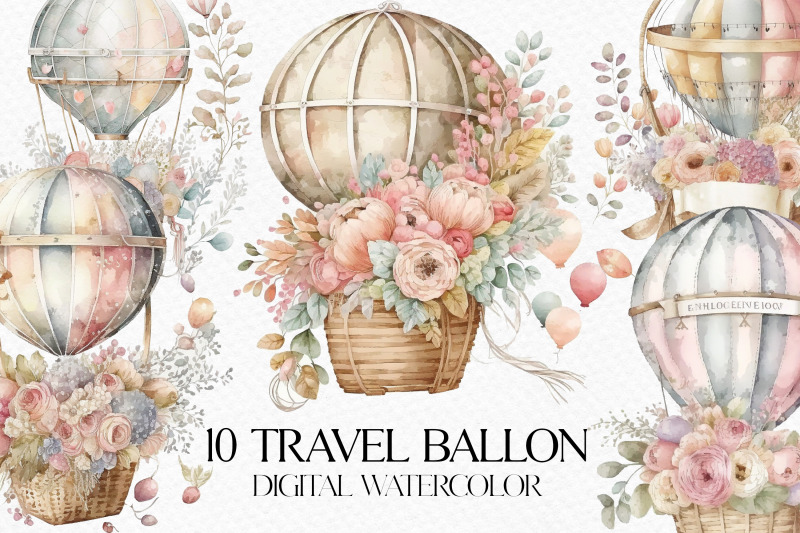watercolor-travel-balloon-with-flowers-travel-balloon-postcard-digita