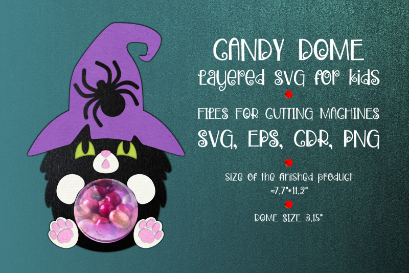 black-cat-halloween-candy-dome-template