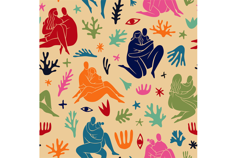 matisse-style-plants-and-human-bodies-seamless-pattern-colored-lovers