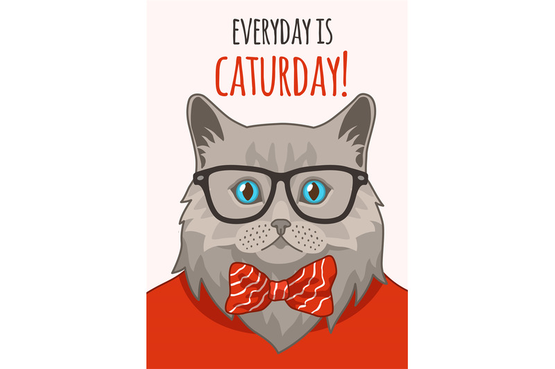 cat-poster-cute-smart-pet-in-glasses-animal-stylish-portrait-and-let