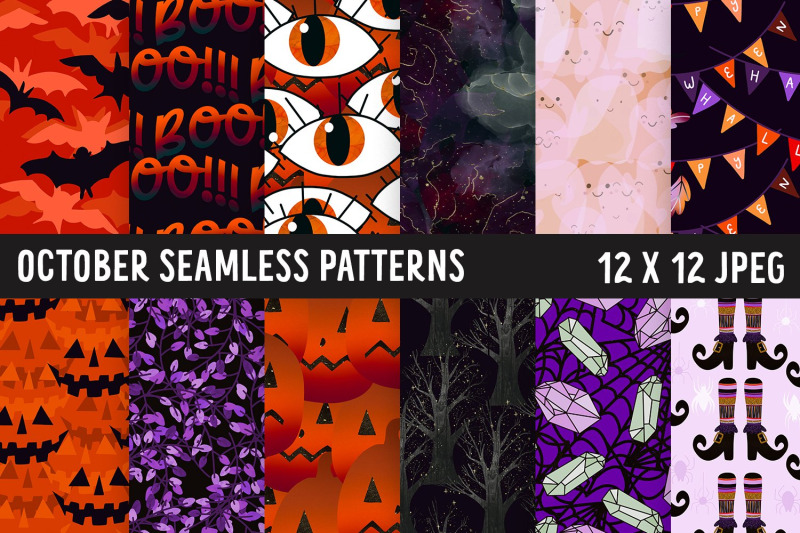 october-digital-paper-halloween-patterns
