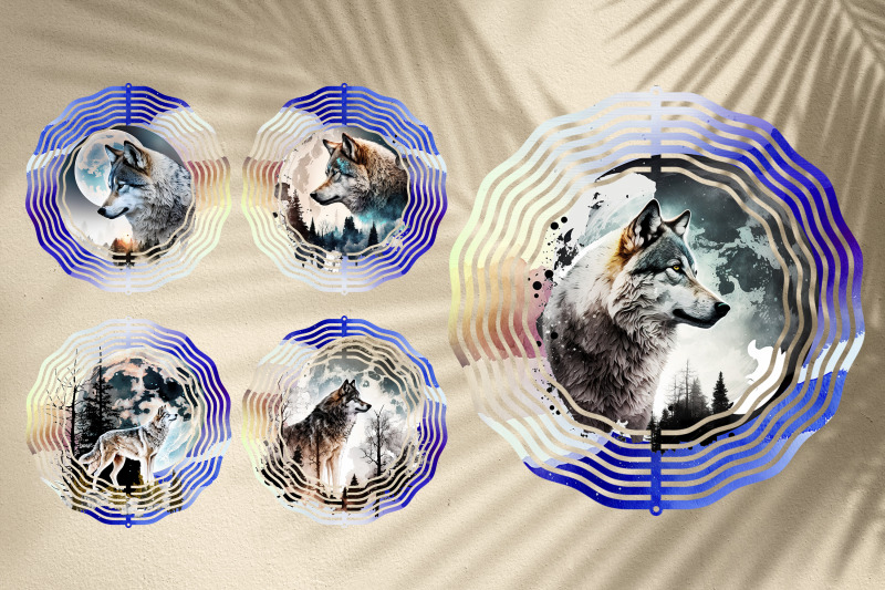 wolf-wind-spinner-sublimation-wild-animal-design-png