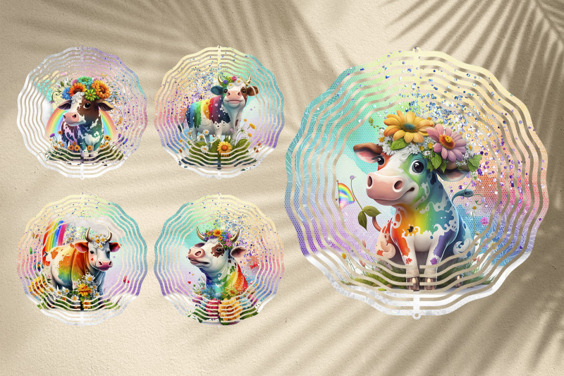 rainbow-cow-wind-spinner-sublimation-farm-design-bundle