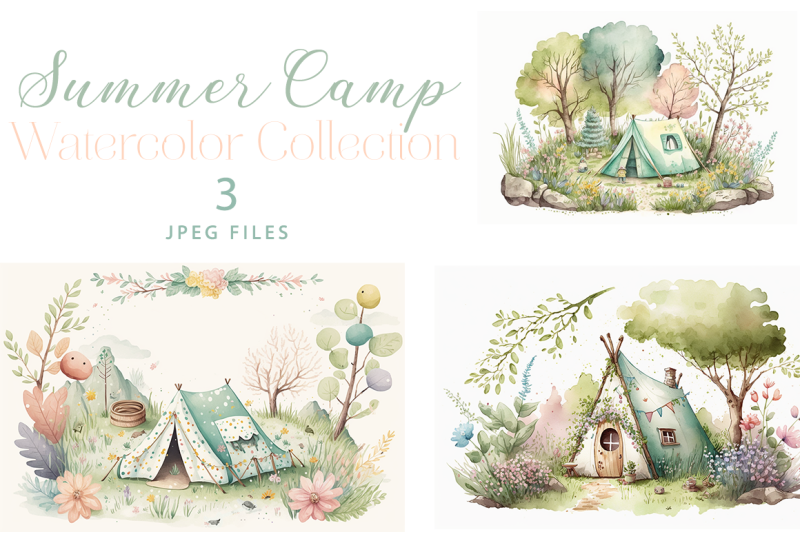 summer-camp-watercolor-collection
