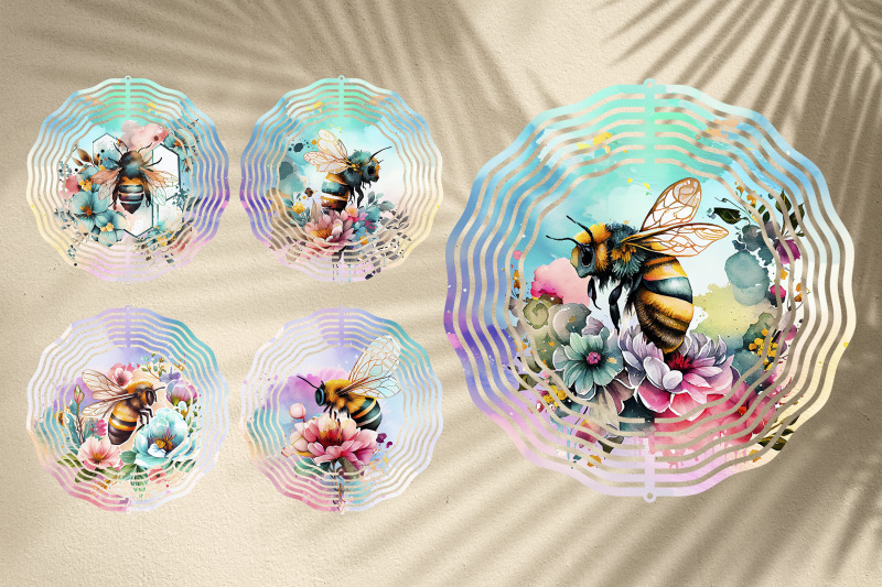 floral-garden-wind-spinner-sublimation-bee-wind-spinner-design