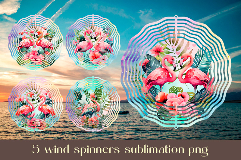 flamingo-wind-spinner-sublimation-floral-animal-design-png