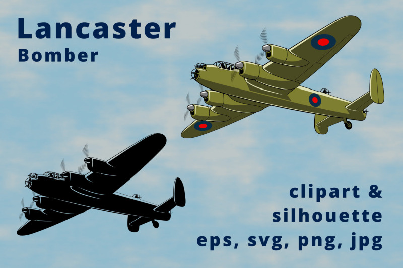 avro-lancaster-british-heavy-bomber-clipart