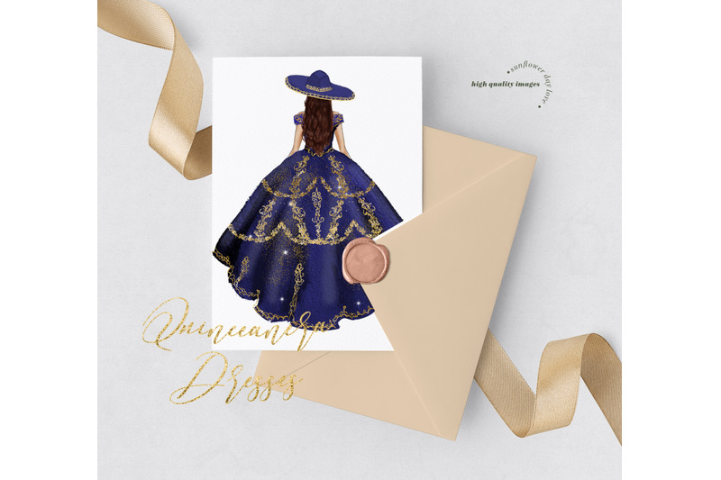 navy-gold-princess-clipart-quinceanera-hat-clipart