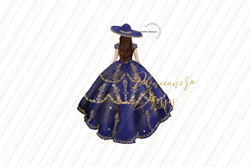 navy-gold-princess-clipart-quinceanera-hat-clipart