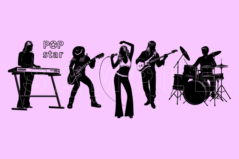 pop-singer-with-musicians-silhouettes