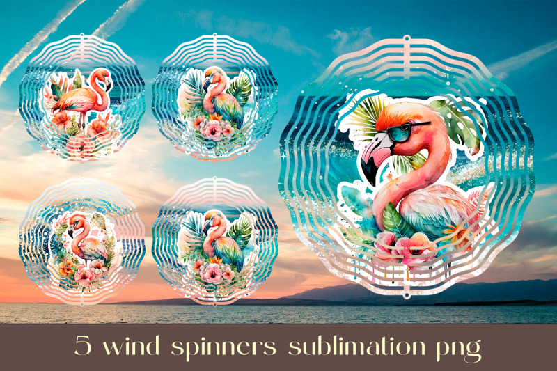 flamingo-wind-spinner-sublimation-floral-animal-design-png