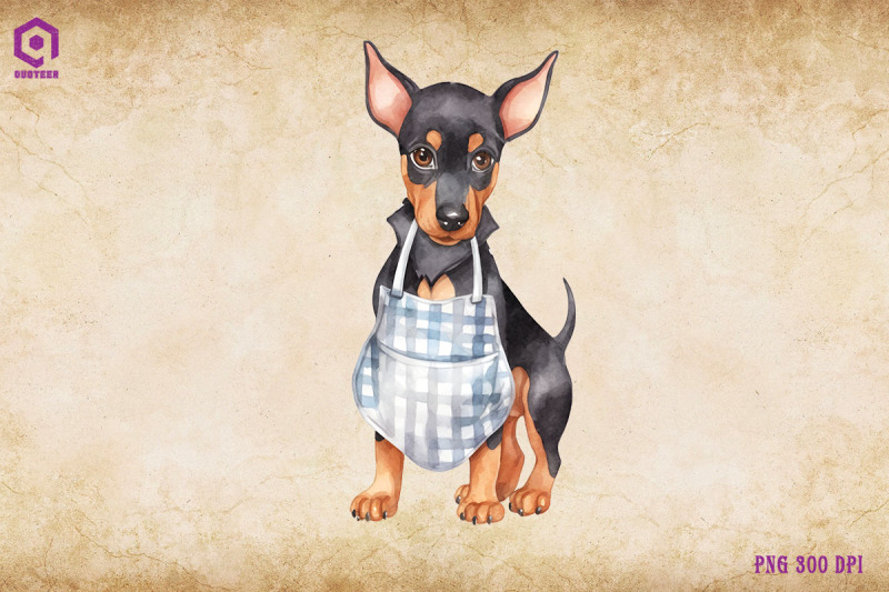 doberman-pinscher-dog-wearing-apron