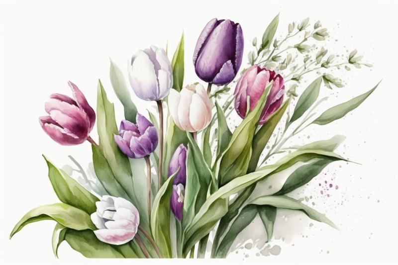 watercolor-tulips-mothers-day-flowers
