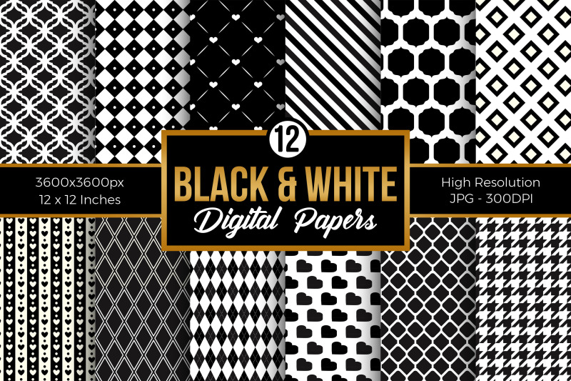 black-and-white-seamless-pattern-digital-papers