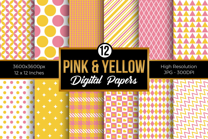 pink-and-yellow-seamless-pattern-digital-papers