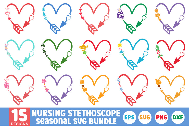 nursing-stethoscope-seasonal-svg-bundle