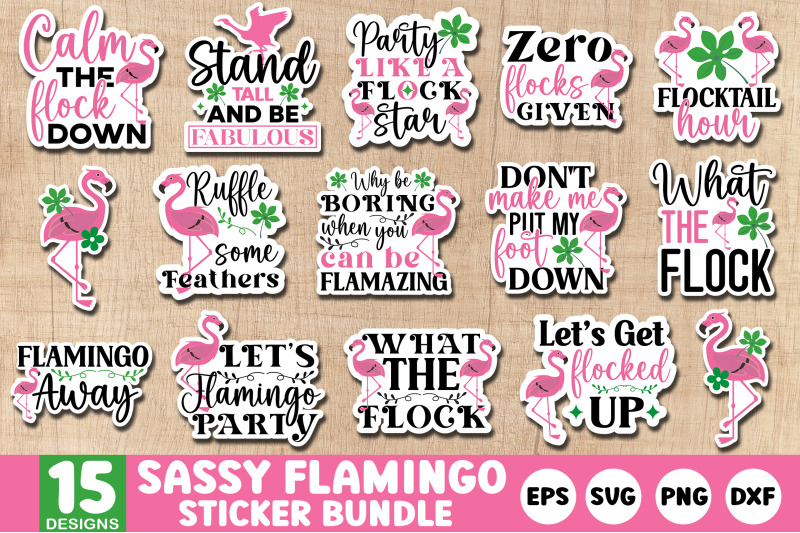 sassy-flamingo-sticker-svg-bundle