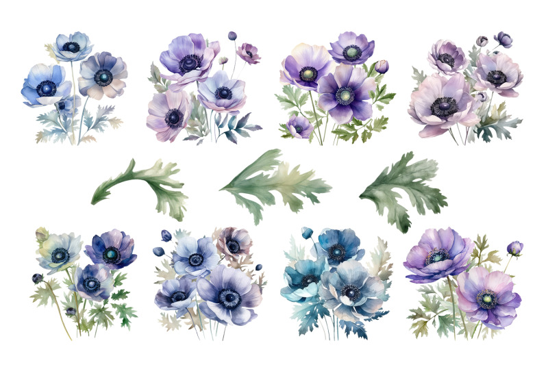 lilac-and-blue-anemone-flowers-clipart