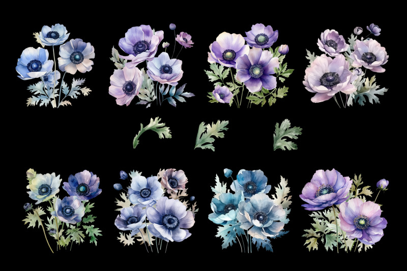 lilac-and-blue-anemone-flowers-clipart