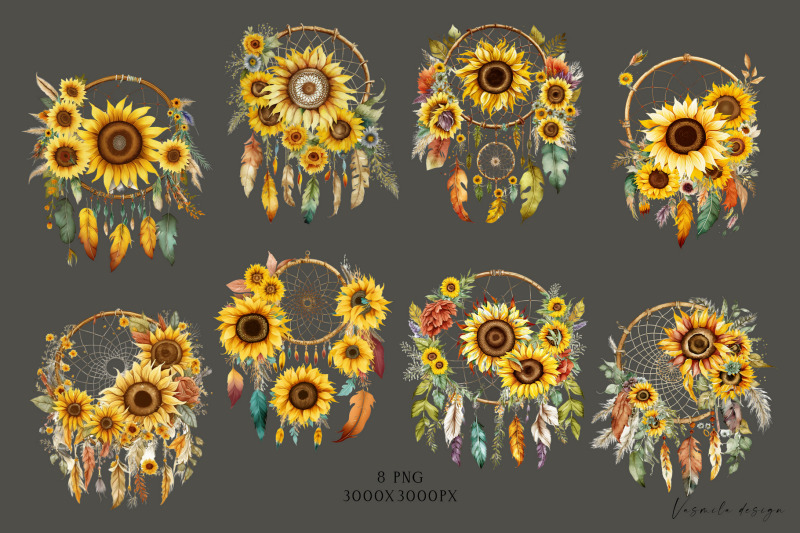 dreamcatcher-and-sunflowers-watercolor-png