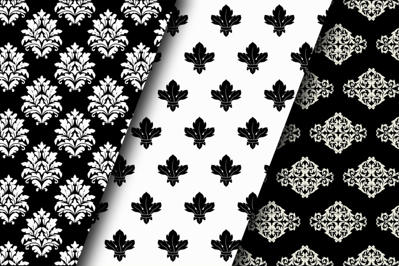 black-and-white-damask-pattern-digital-papers