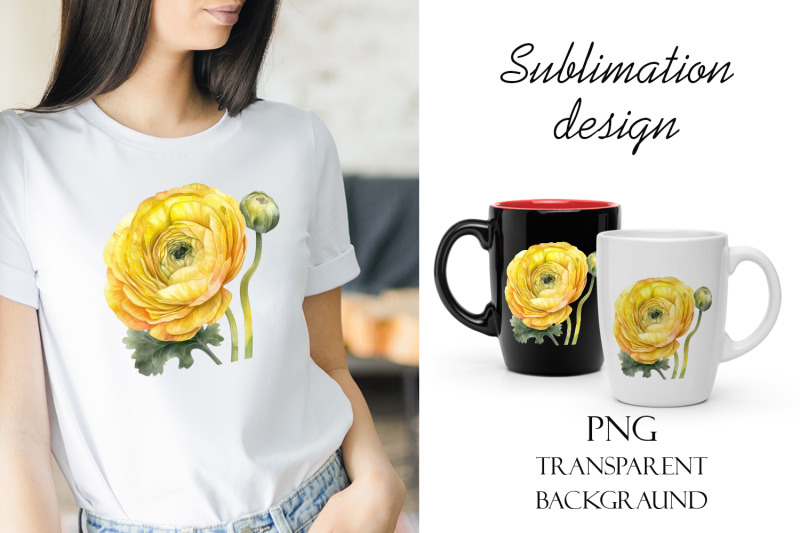 sublimation-design-yellow-ranunculus-flowers-png-file