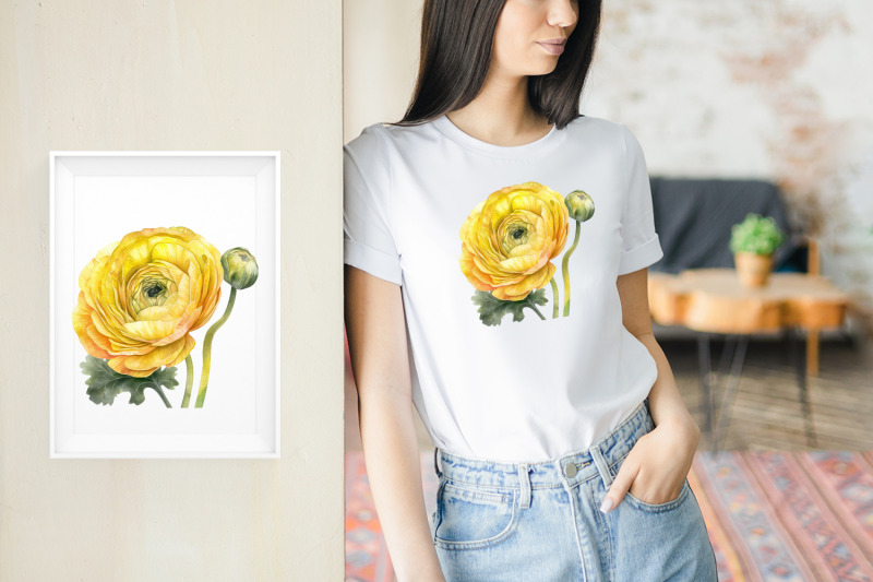 sublimation-design-yellow-ranunculus-flowers-png-file