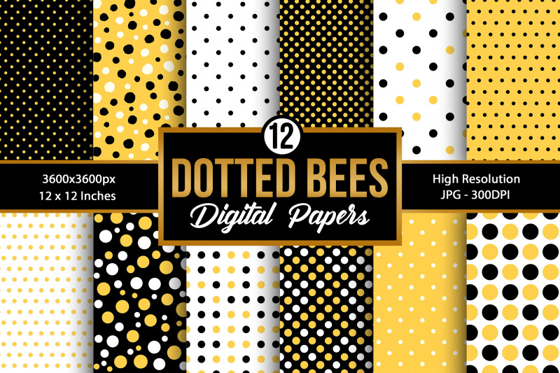 black-amp-yellow-polka-dots-digital-papers