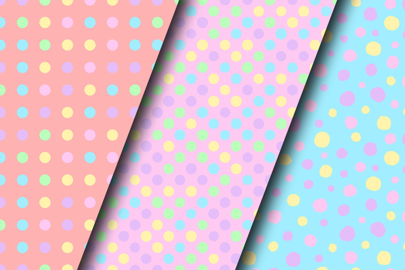 unicorn-colors-polka-dots-digital-papers