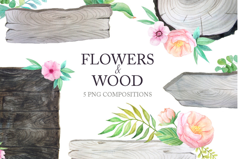 watercolor-floral-wood-banner-clipart