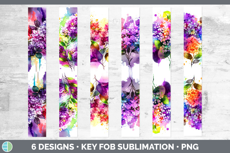 rainbow-lilac-flowers-key-fob-sublimation-wristlet-designs-bundle