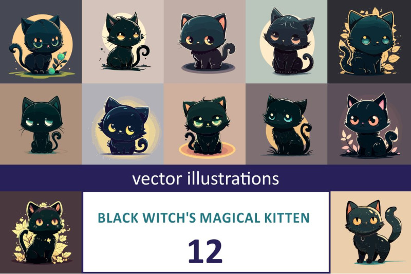 nbsp-cute-little-cartoon-kawaii-anime-black-witch-039-s-magical-kitten-cat-fl