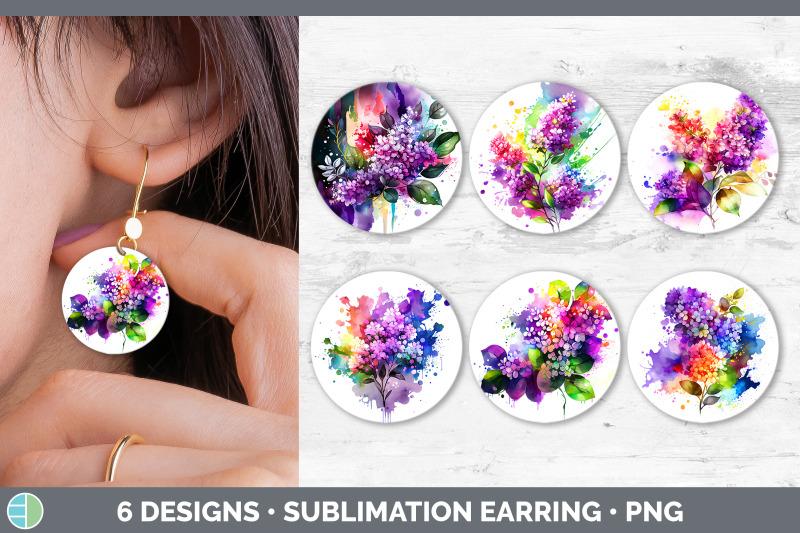 rainbow-lilac-flowers-round-earrings-sublimation-earrings-designs-bu