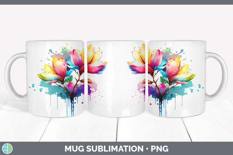 rainbow-magnolia-flowers-mug-wrap-sublimation-coffee-cup-designs-bun