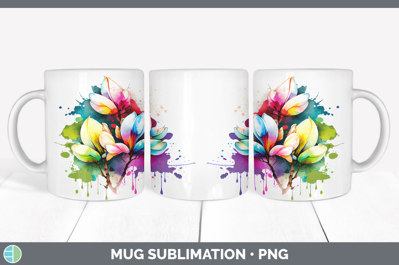 rainbow-magnolia-flowers-mug-wrap-sublimation-coffee-cup-designs-bun