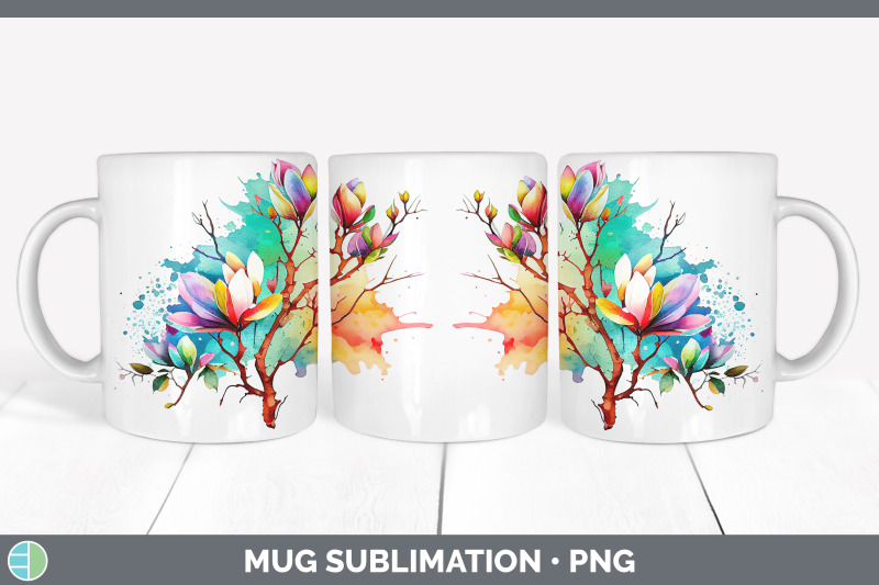 rainbow-magnolia-flowers-mug-wrap-sublimation-coffee-cup-designs-bun