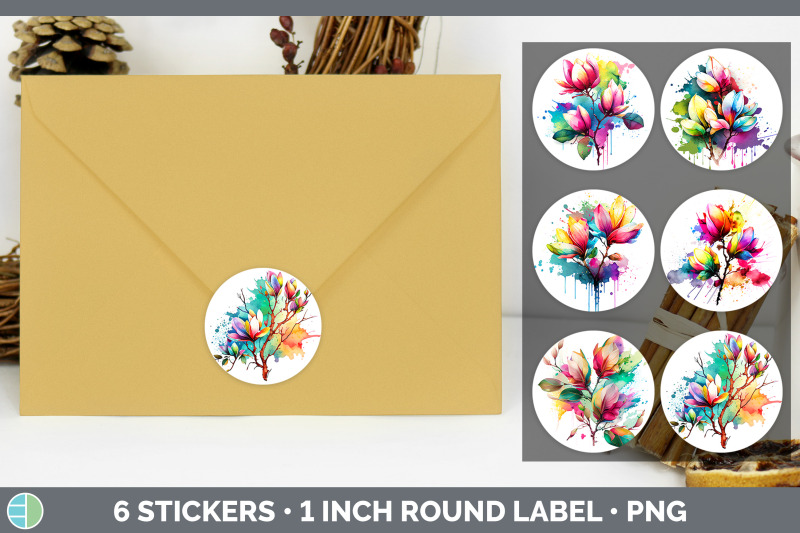 rainbow-magnolia-flowers-stickers-round-labels-designs-bundle