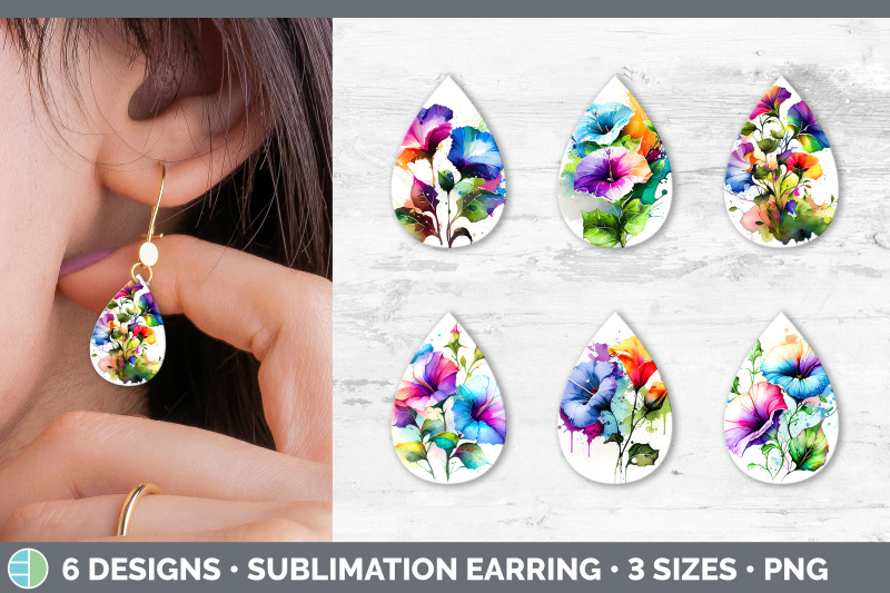 rainbow-morning-glory-flowers-teardrop-earrings-sublimation-earrings