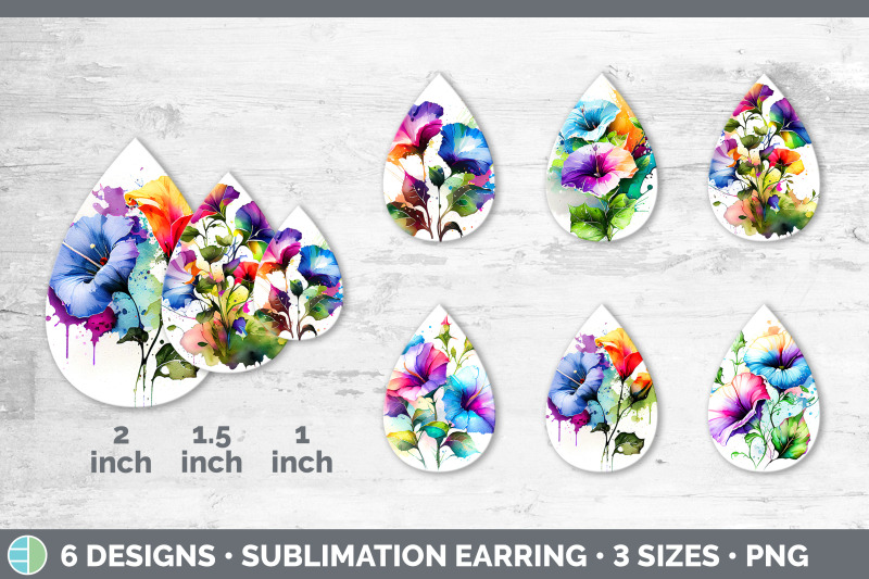 rainbow-morning-glory-flowers-teardrop-earrings-sublimation-earrings