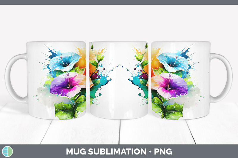 rainbow-morning-glory-flowers-mug-wrap-sublimation-coffee-cup-design