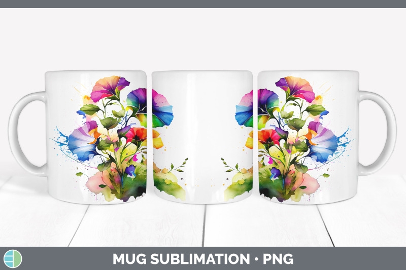 rainbow-morning-glory-flowers-mug-wrap-sublimation-coffee-cup-design