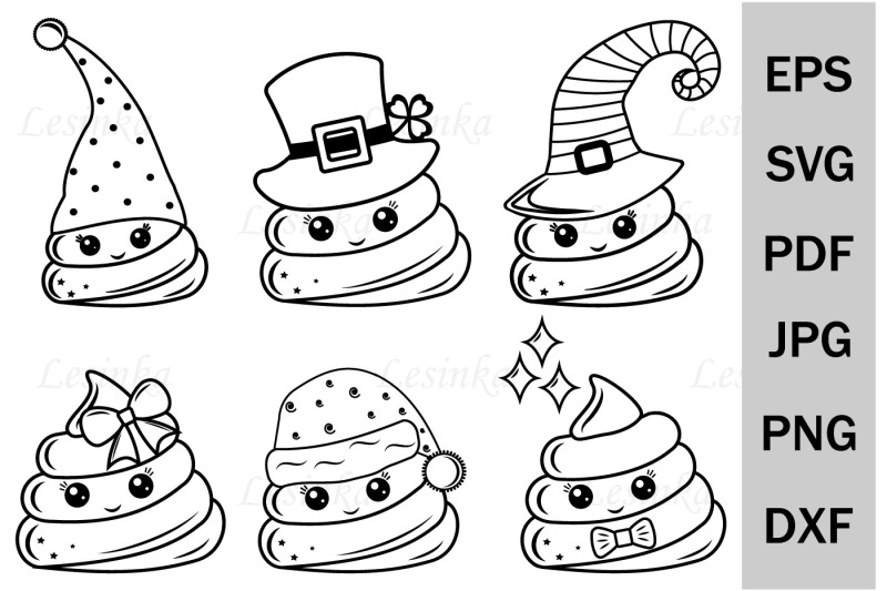 set-of-kawaii-poop-characters-svg-file-for-cutting-doodle