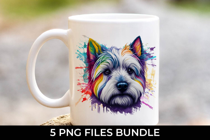 rainbow-westie-dog-watercolor-bundle