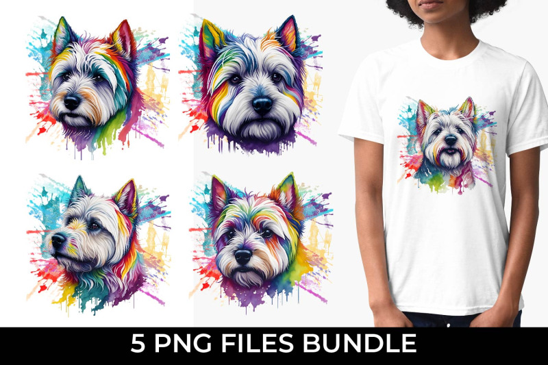 rainbow-westie-dog-watercolor-bundle