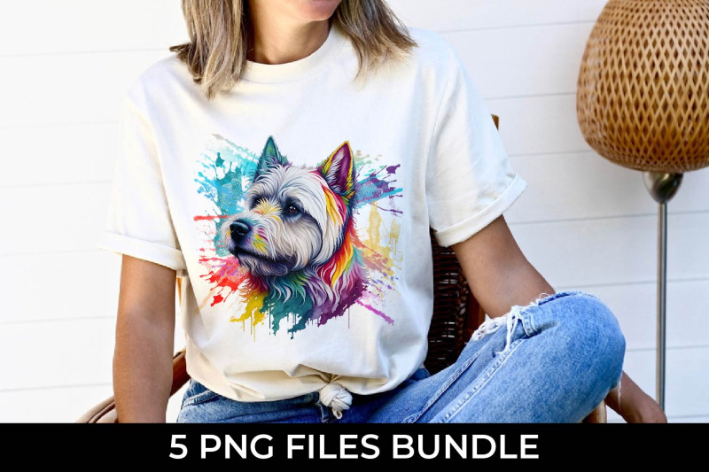 rainbow-westie-dog-watercolor-bundle