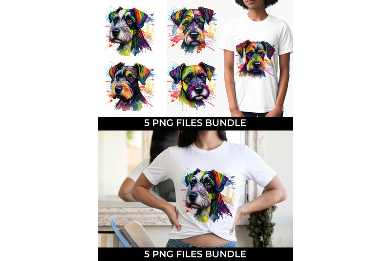 rainbow-schnauzer-dog-watercolor-bundle